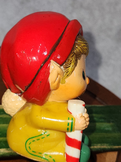 Vintage Christmas Hallmark Santa’s Little Helper ELF Mini Stocking Hanger sh77