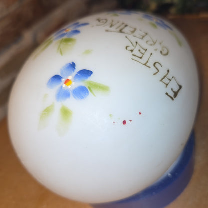 Antique Victorian Glass Blown Easter Egg Hand Painted AS IS eeg6