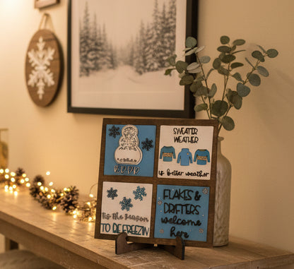 Winter January Insert Kit for Interchangeable Frame Can Fit Arch, Rectangle, or Square Frame FRAMES SOLD SEPARATELY