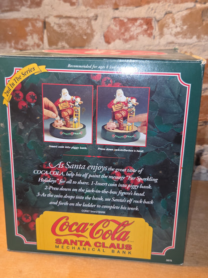 Vintage Coca-Cola Ertl Santa Claus Mechanical Christmas Coin Bank 2nd in Series Coke 1995 scb2