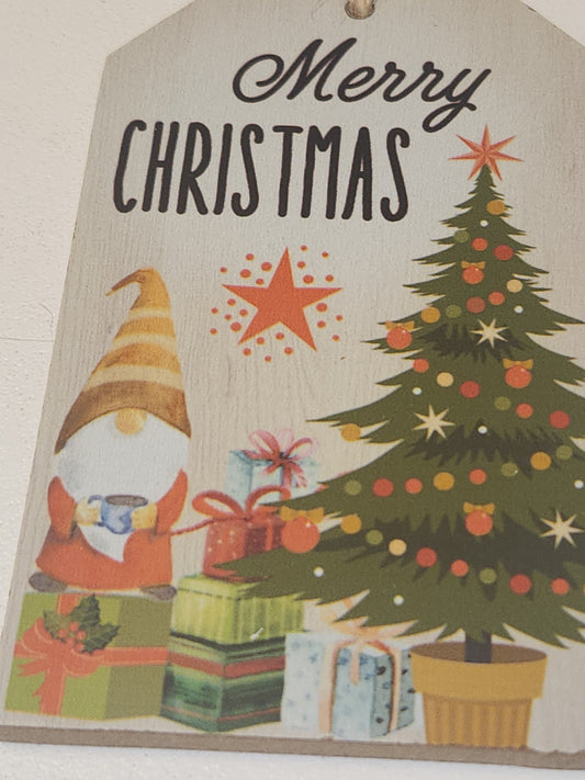 Tag Ornaments Merry Christmas Gnome Wine Tag to9