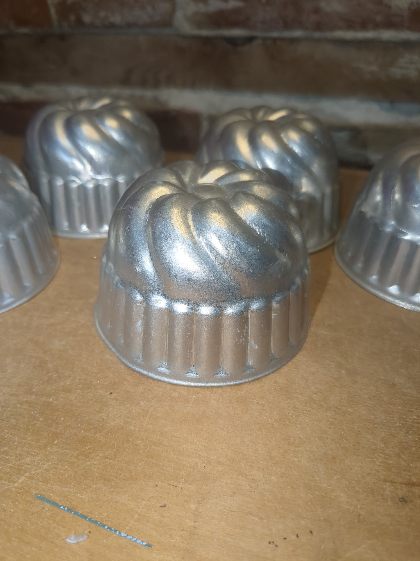 Vintage Aluminum Molds Jello Cake Tart Bundt 3" Diameter alu07
