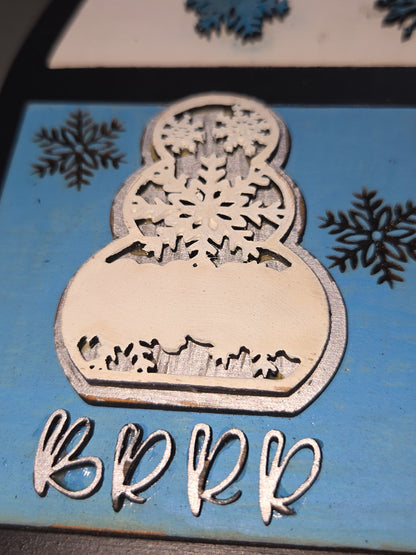 Winter January Insert Kit for Interchangeable Frame Can Fit Arch, Rectangle, or Square Frame FRAMES SOLD SEPARATELY