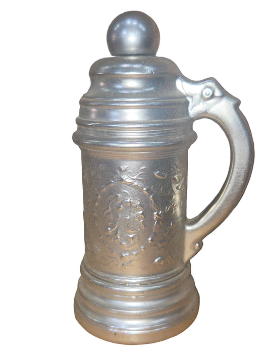 Vintage Avon After Shave Silver Beer Stein Bottle Blue Blazer As Is Paintloss EMPTY va12