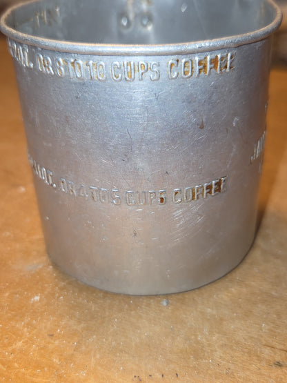 Vintage Aluminum Cup Compliments of Java Coffee Mills, E.J. Petru Prop Chicago ac78