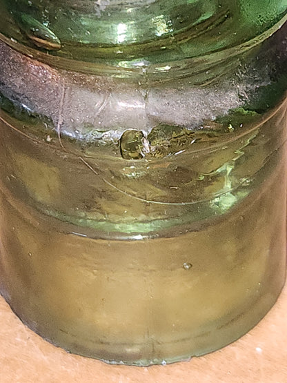 Vintage Insulator 102 Star Pony 7up Green Glass Bubbles DAMAGED si8