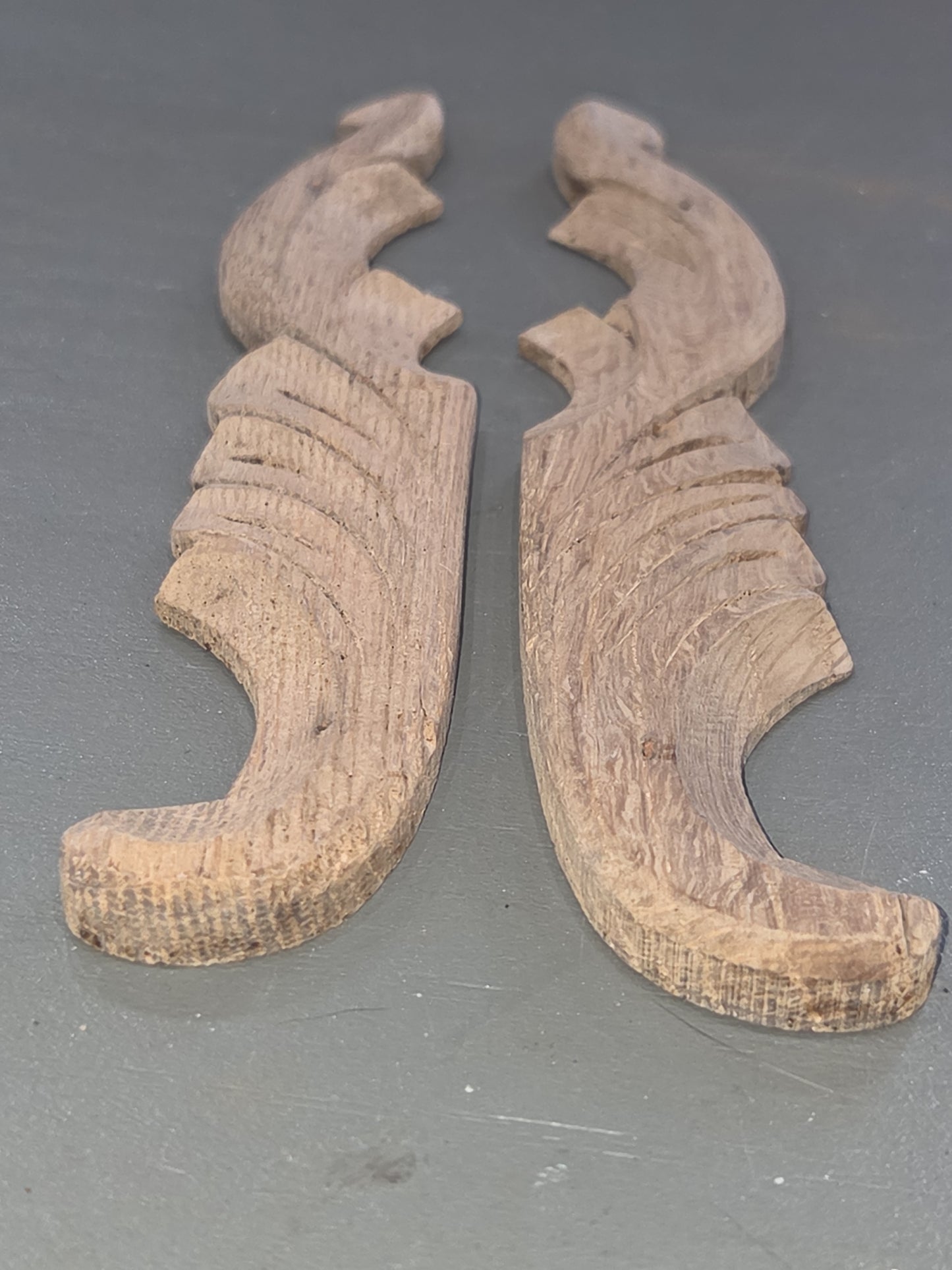 Antique Wooden Furniture Applique Set of 2 AS IS ws8