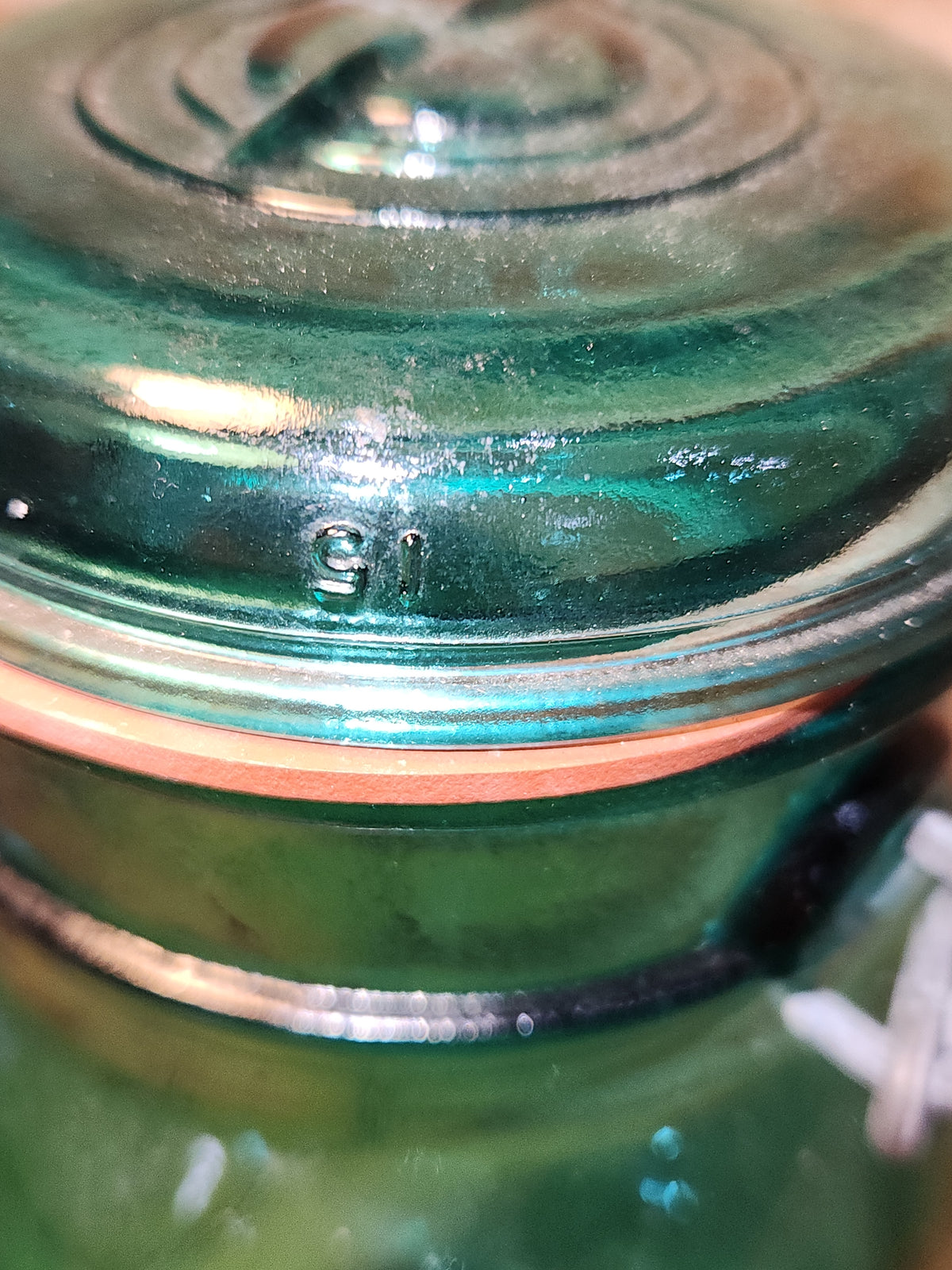 Vintage Ball Ideal Green Blue Teal Jar Bicentennial Eagle Wire Seal jar2