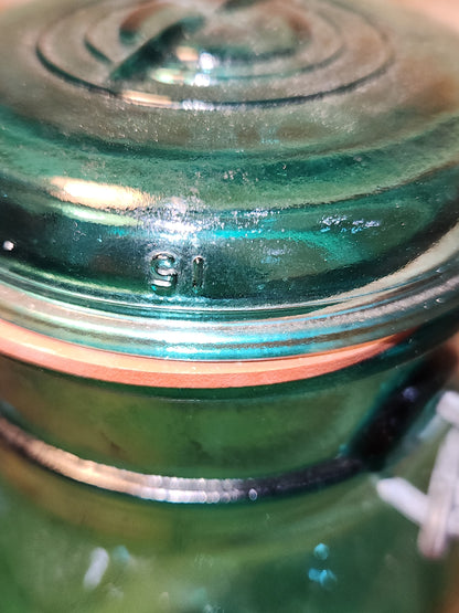 Vintage Ball Ideal Green Blue Teal Jar Bicentennial Eagle Wire Seal jar2
