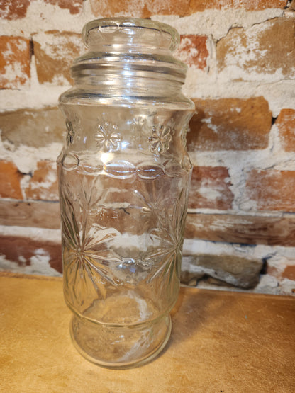 Vintage Anchor Hocking Planters Mr. Peanut Clear Glass Jar With Lid 1980s jr091