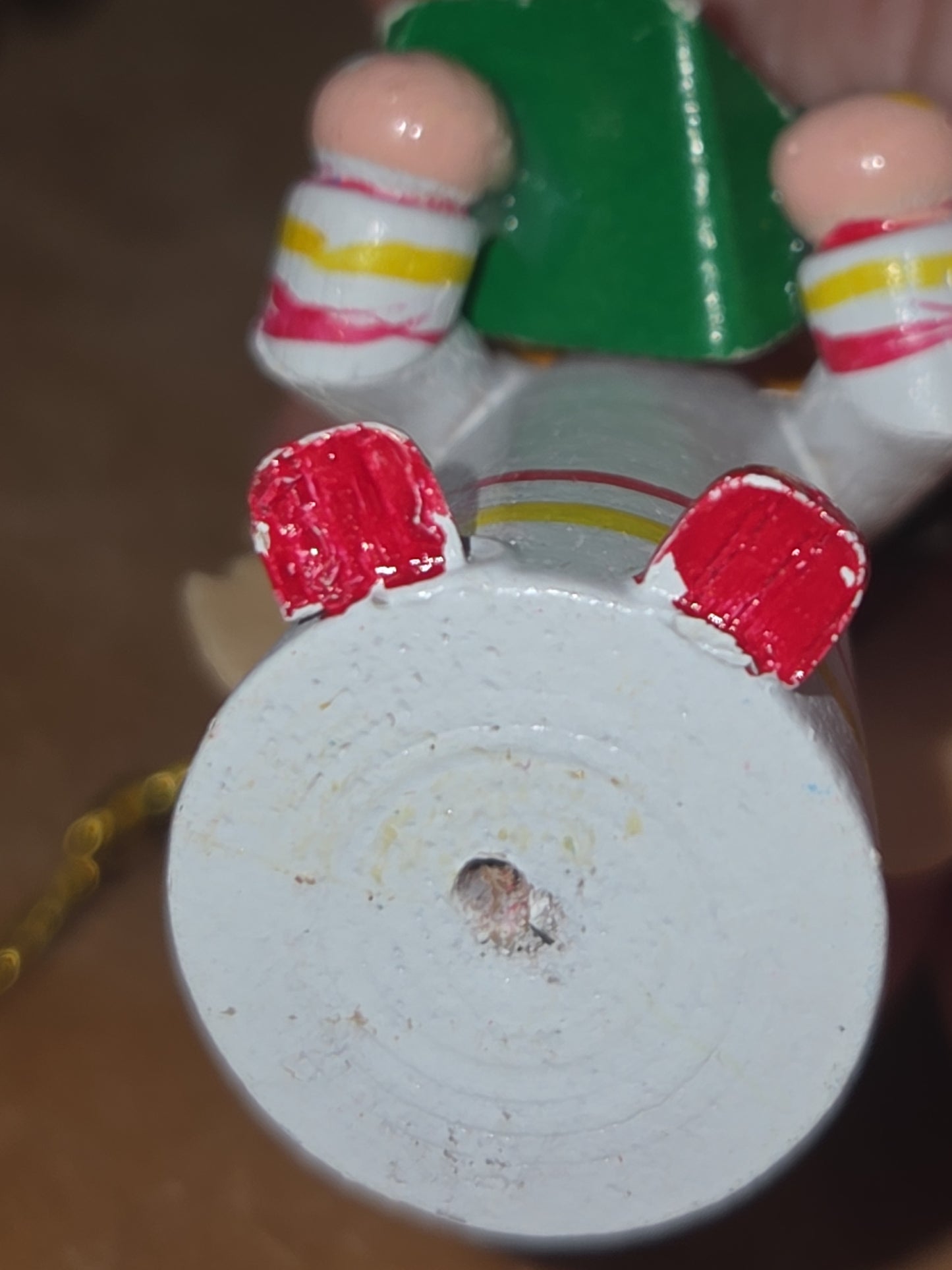 Vintage Wooden Ornaments Angels Set of 2 MCM Kitchy