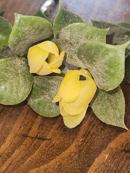Vintage Plastic Flower Picks with Leaves for Crafting