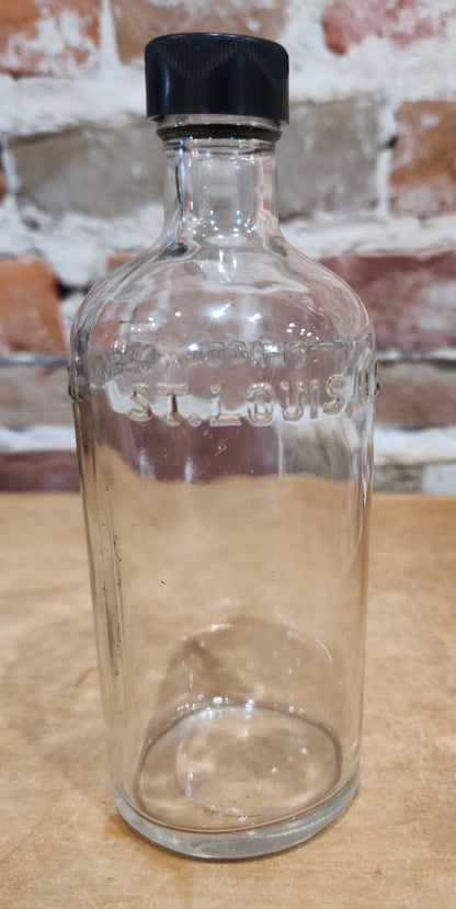 Vintage Medicine Bottle Peacock Chem. Co. St. Louis, USA 6 Inches tall Owens vmb11