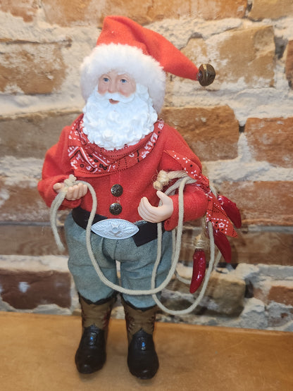 Ashland Christmas Cowboy Santa Boots Rope Belt Buckle sf50