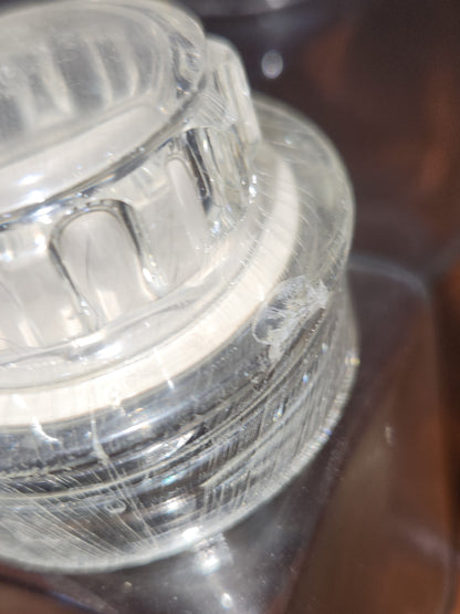 Vintage Squibb #2 set of 3 square glass jar with plastic screw on. cap nylon sp88