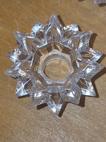Vintage Clear Plastic 14 Point Star Shaped Christmas Tree Topper Light Bulb Decoration 9 pieces