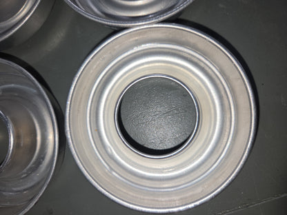 Vintage Aluminum Mini Round Ring Molds Cake, Jello, Desserts Set of 6 AS IS 3.5” bt8