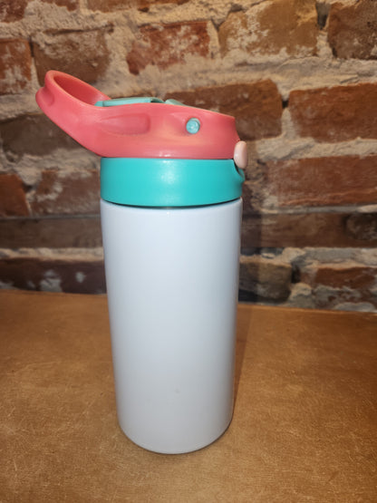 Custom Order Kid's 12 oz Tumbler with Aqua and Hot Pink Flip Top Lid