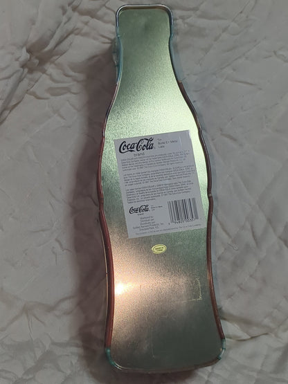 Vintage 1997 Coca-Cola Coke Bottle Hinged Lid Vintage Collectible Tin Golden Harvest 13" cct8
