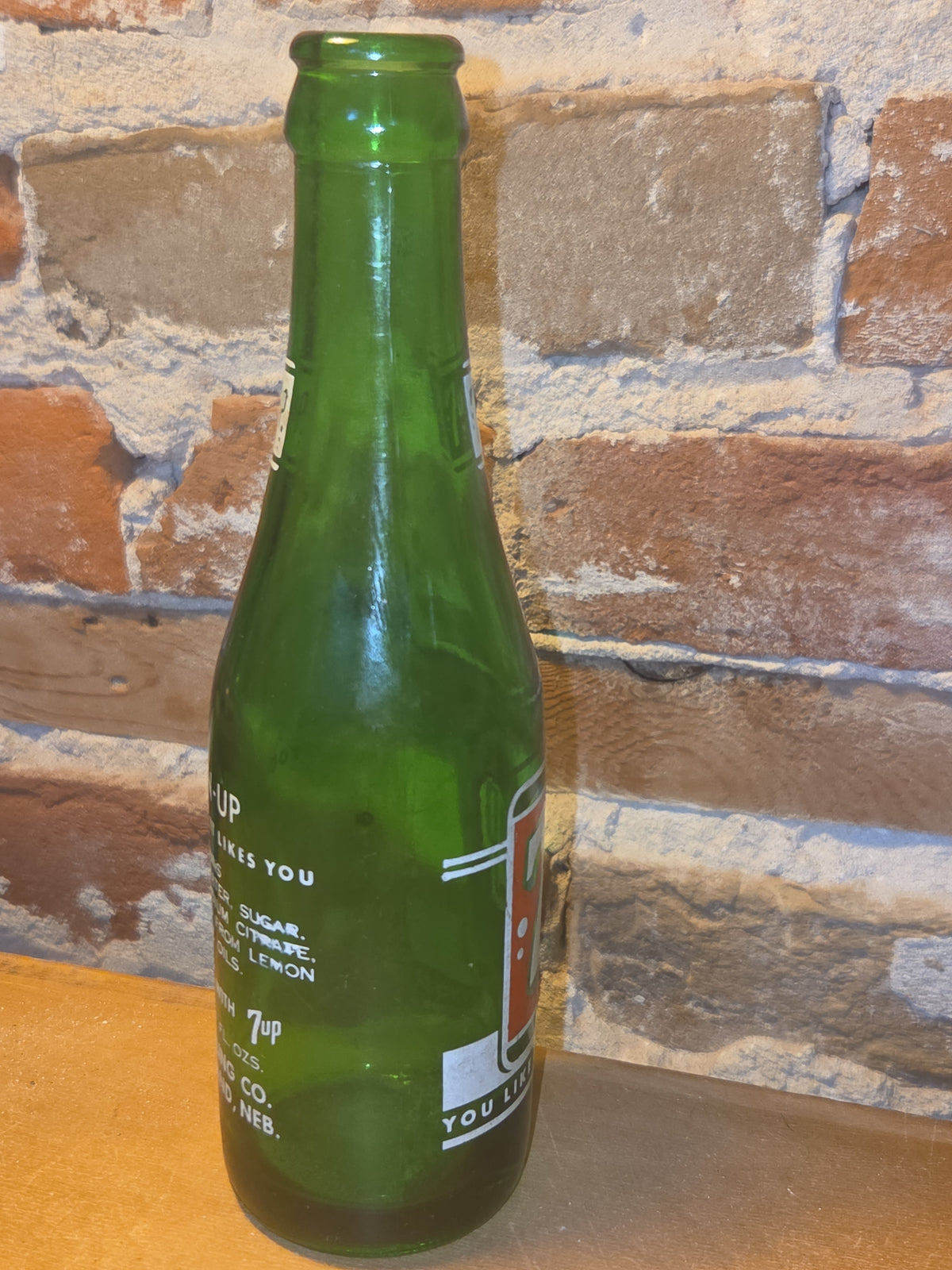 Vintage Soda Bottle 7-Up 7 oz Green Glass Bottle vsb53
