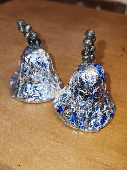 Vintage Foil Paper Mache Bell Christmas Ornaments vo87
