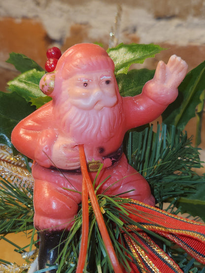 Vintage Plastic Santa and Sleigh Blow Mold vs9