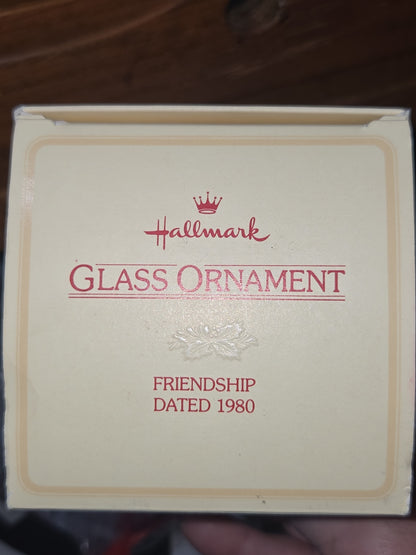 Vintage Hallmark Tree-Trimmer Glass Ornament Friendship 1980