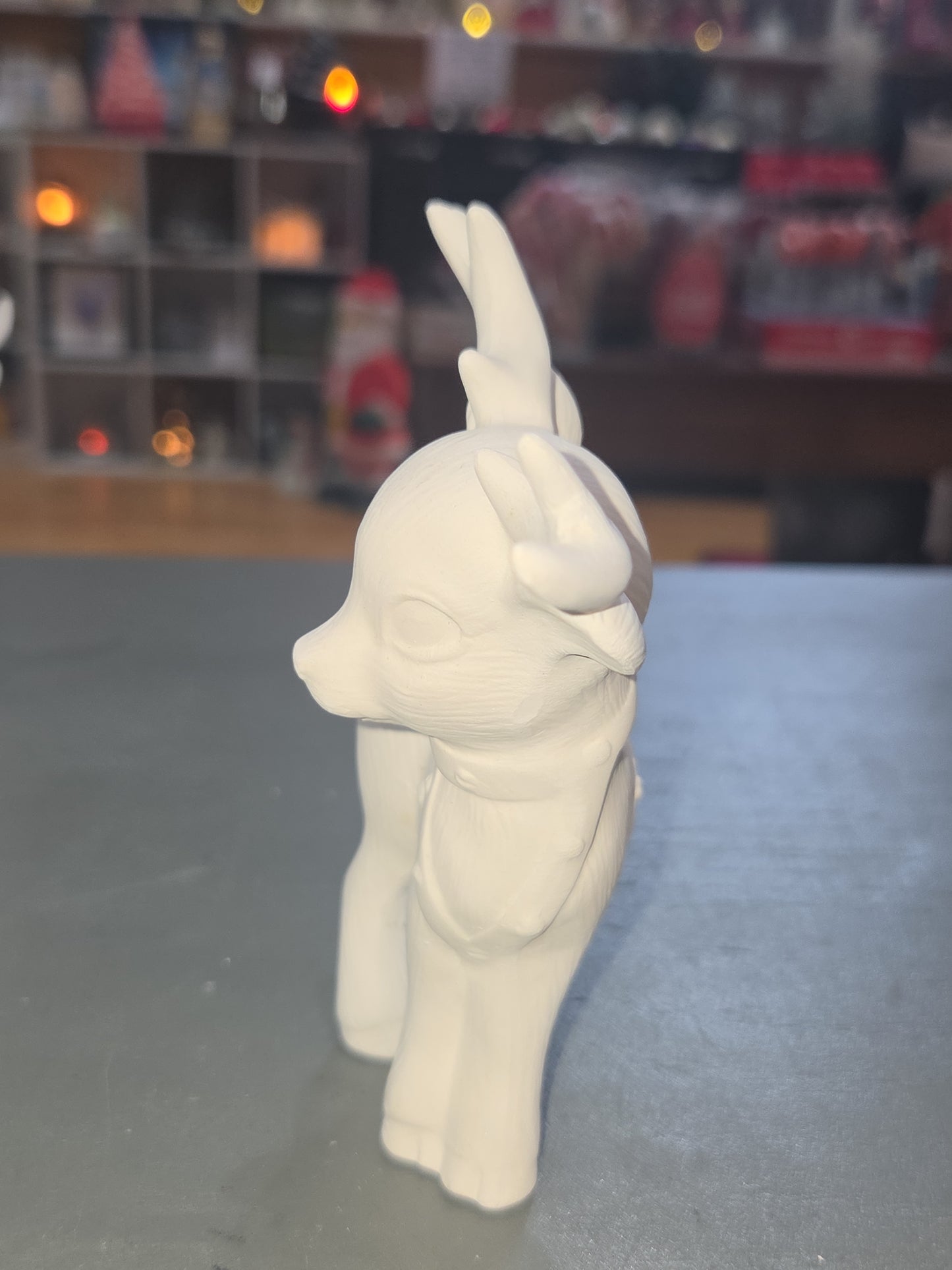 Unpainted Ceramic Softy Reindeer DIY Ready to Paint Set of Seven 4" to 5" tall