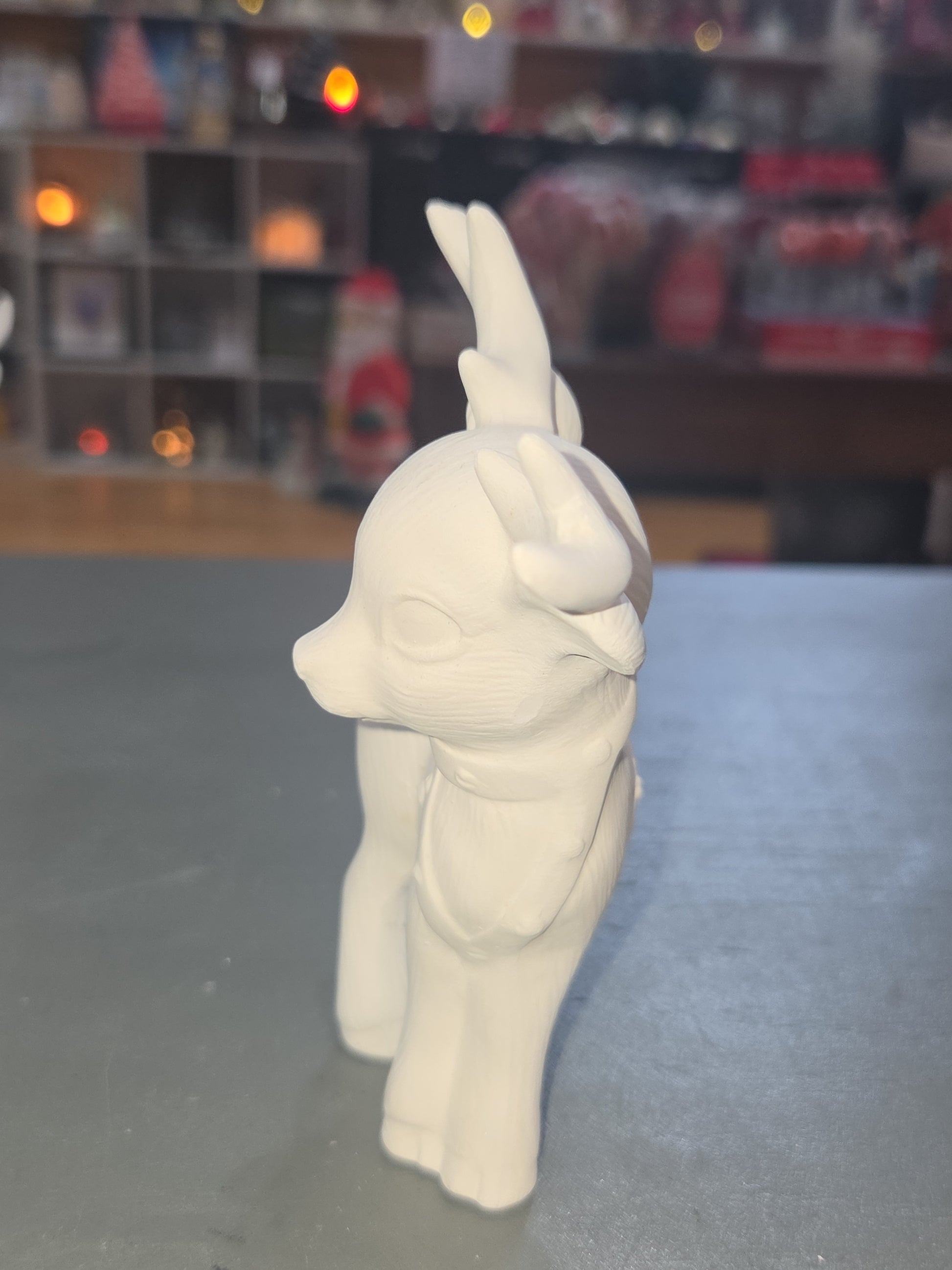 Unpainted Ceramic Softy Reindeer DIY Ready to Paint Set of Seven 4" to 5" tall
