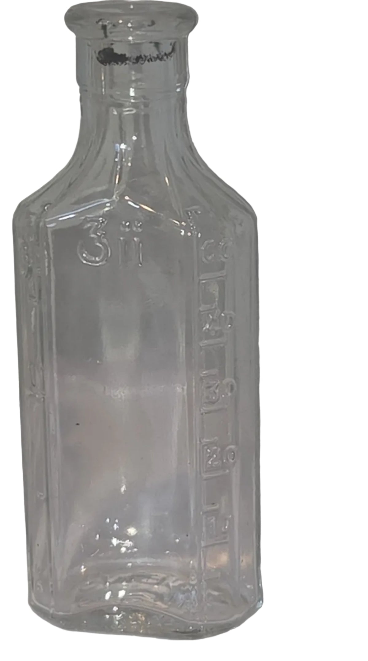 Vintage Glass Medicine Bottles Clear Embossed 3ii and 3 iv Set of 3 bottles Owens Early 1920s vmb65