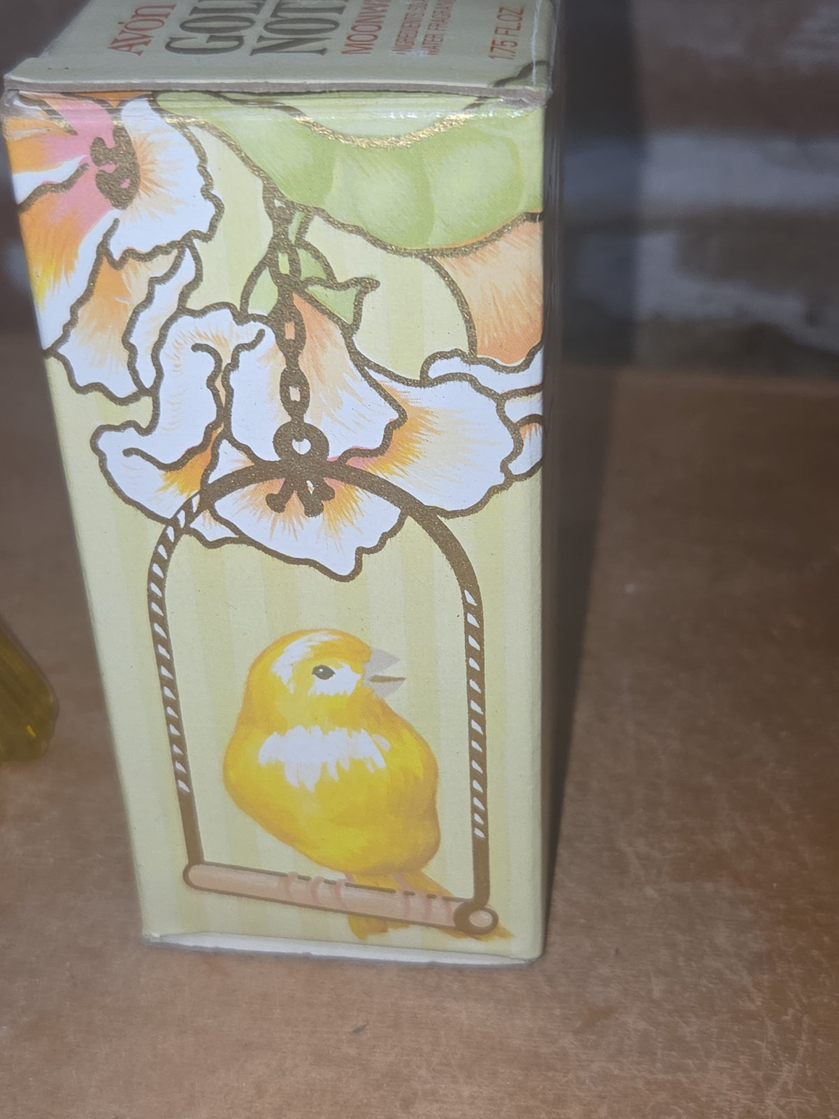 Vintage Avon Golden Notes Canary Moonwind Cologne in Box Yellow Bird
