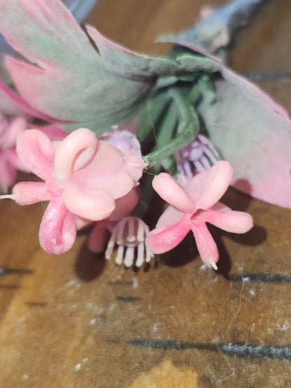 Vintage Plastic Flower Picks with Leaves for Crafting