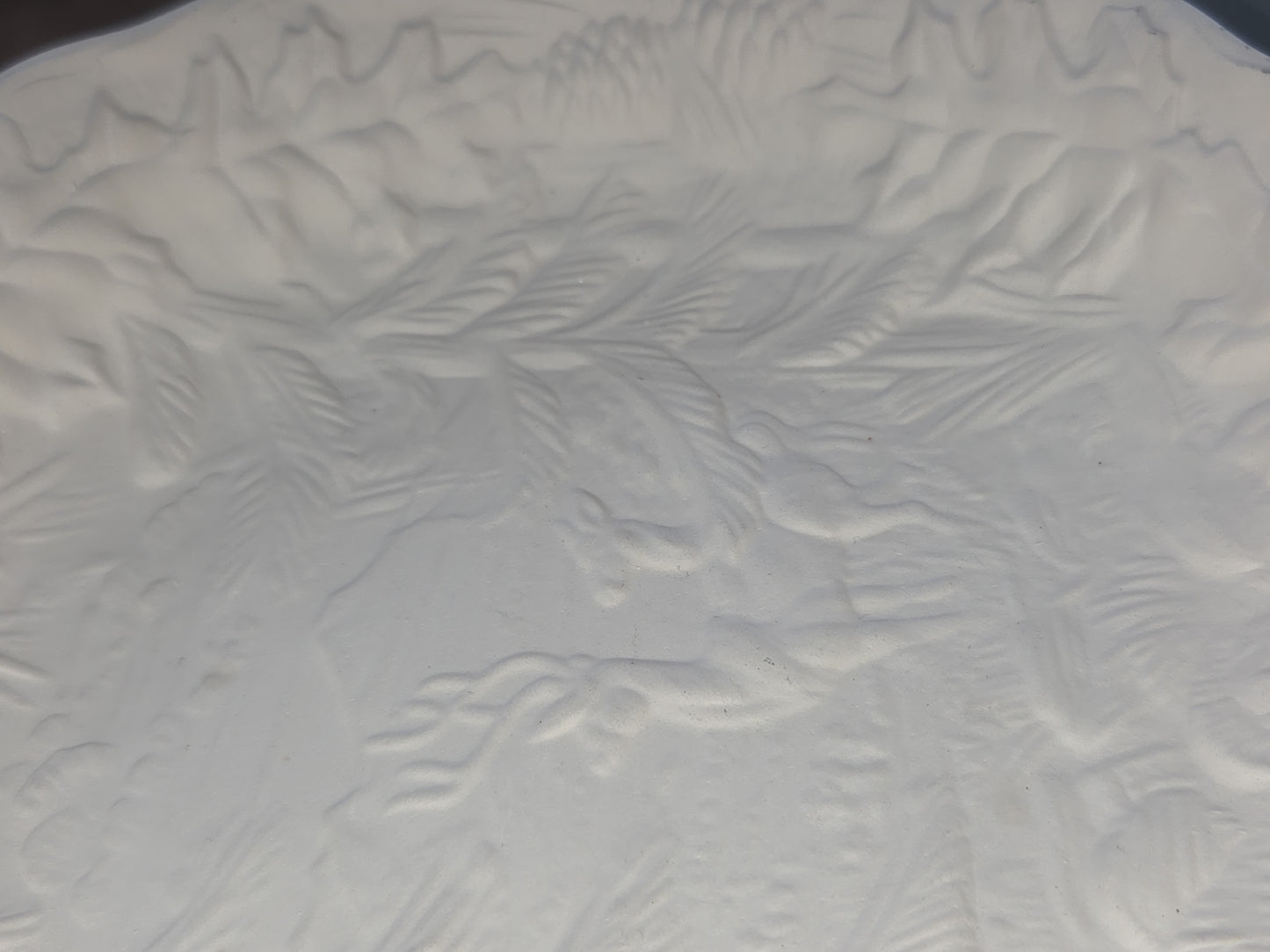 Unpainted Ceramic Serving Bowl Ready to Paint Deer in Forest 9"