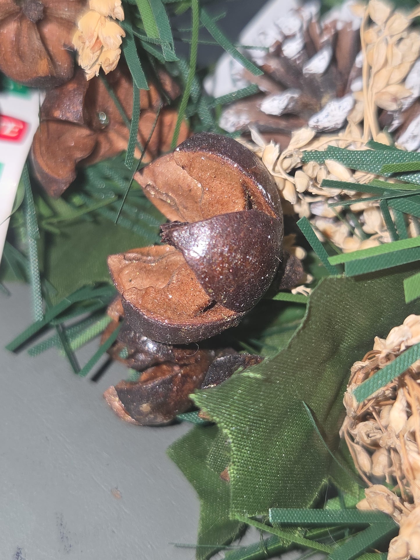 Vintage Joybrite Christmas Picks Lot of 5 Pinecone Bakuli Pods Baby's Breath jb76