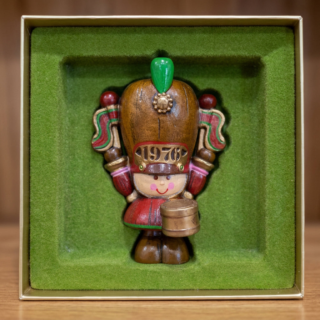 Hallmark 1976 Drummer Boy Christmas Ornament Vintage Drum Toy Soldier w/Box