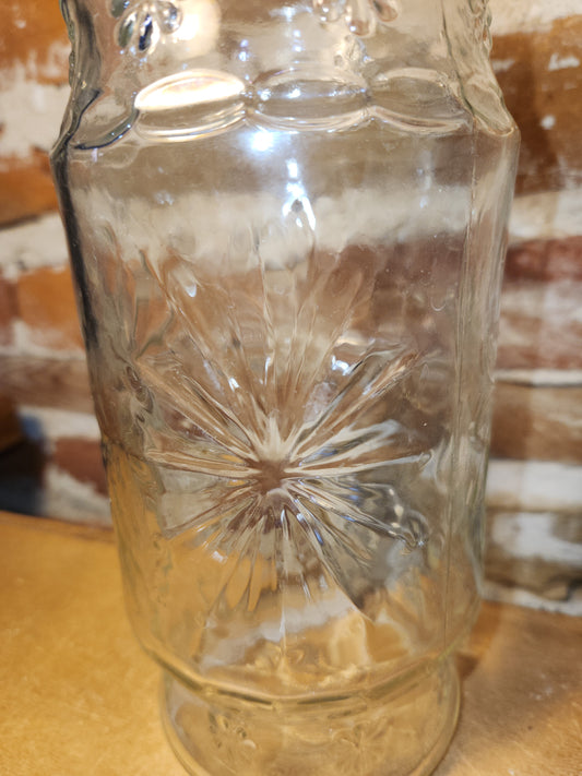 Vintage Anchor Hocking Planters Mr. Peanut Clear Glass Jar With Lid 1980s jr091