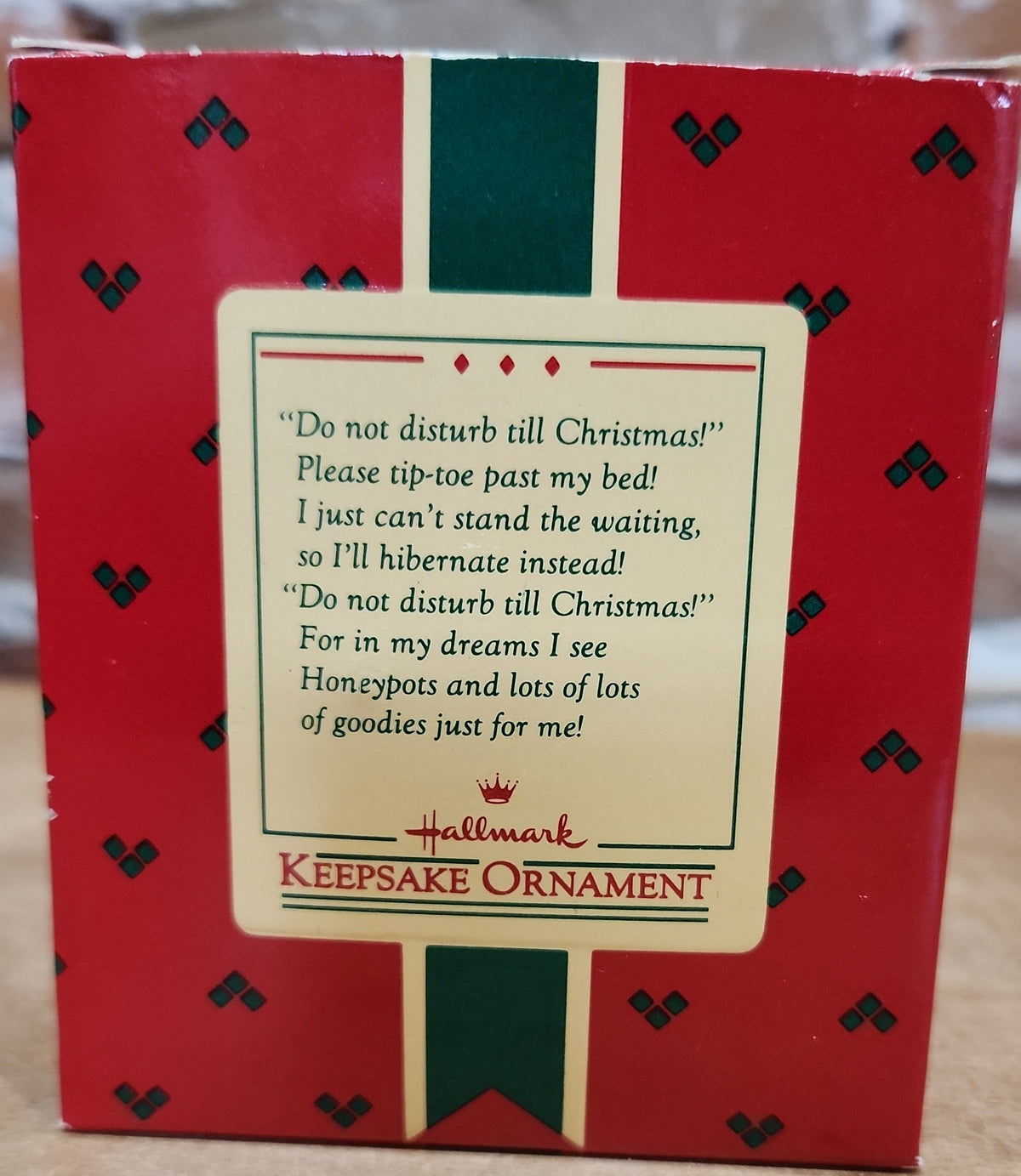 Vintage Hallmark Keepsake Ornament Do Not Disturb Bear 1985