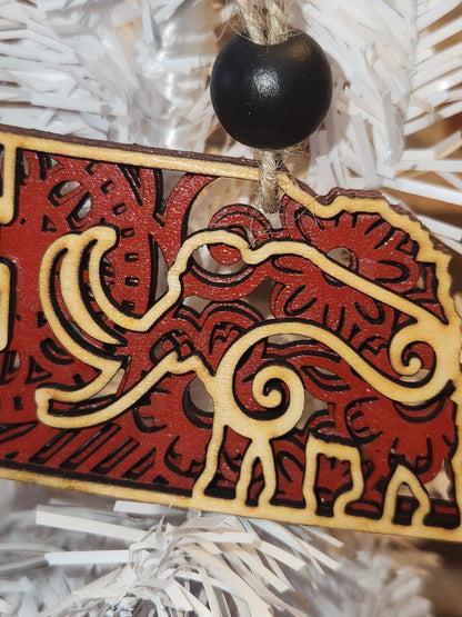 Wooden Nebraska Car Charm Rear-view Mirror Ornament no12