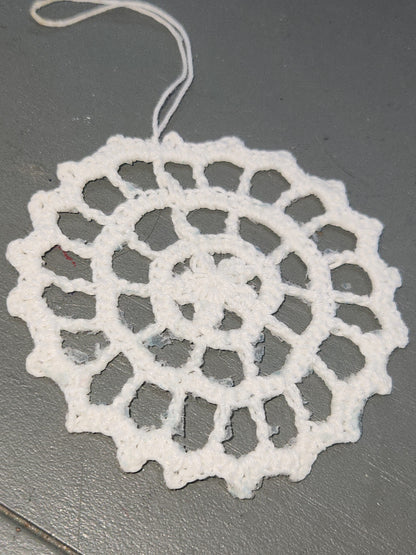 Crochet Doily Ornaments 3 1/4" Set of 8 o32