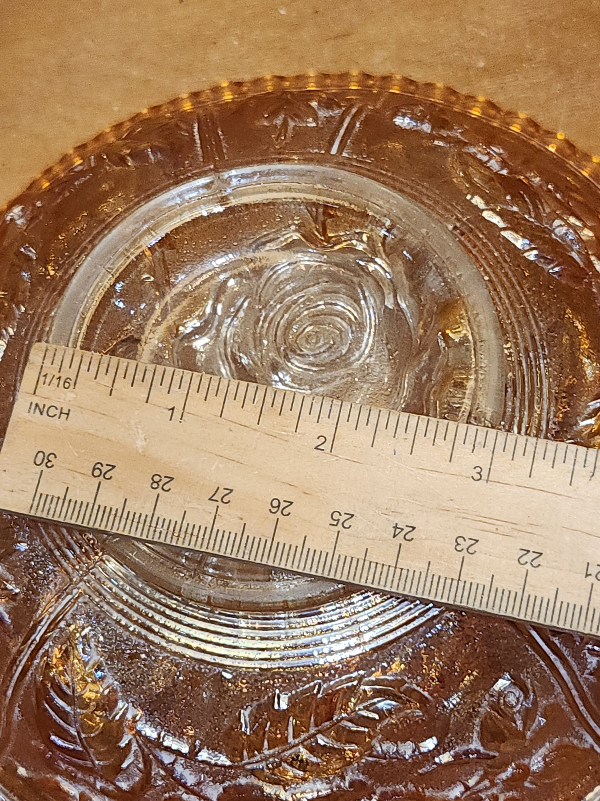 Vintage Carnival Glass Imperial Bowl Open Rose Pattern Scalloped Edge rp8