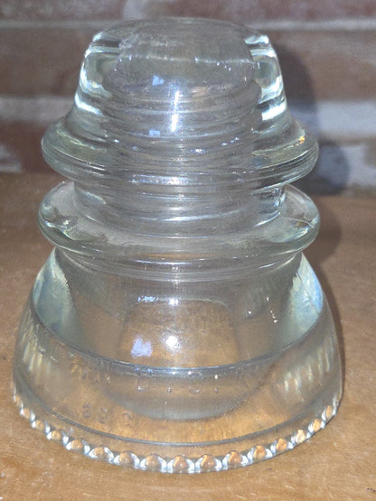 Vintage Hemingray #42 Clear Glass Insulator h642b