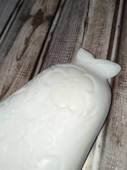 Vintage Hazel Atlas Milk Glass Pear Shaped Candy Dish, Fruit and Floral Pattern mg7