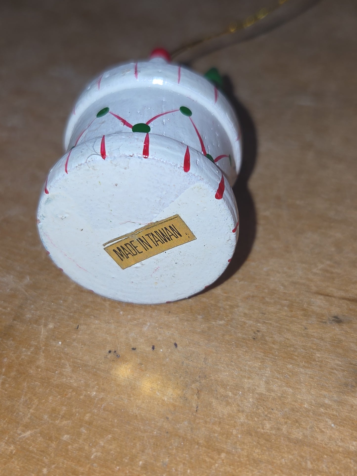 Vintage Wooden Ornaments Drums Set of 2 MCM Kitchy
