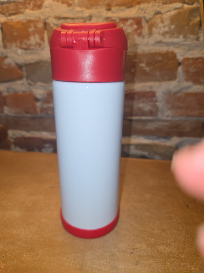Custom Order Kid's 12 oz Tumbler Sippy Cup with Red Flip Top Lid