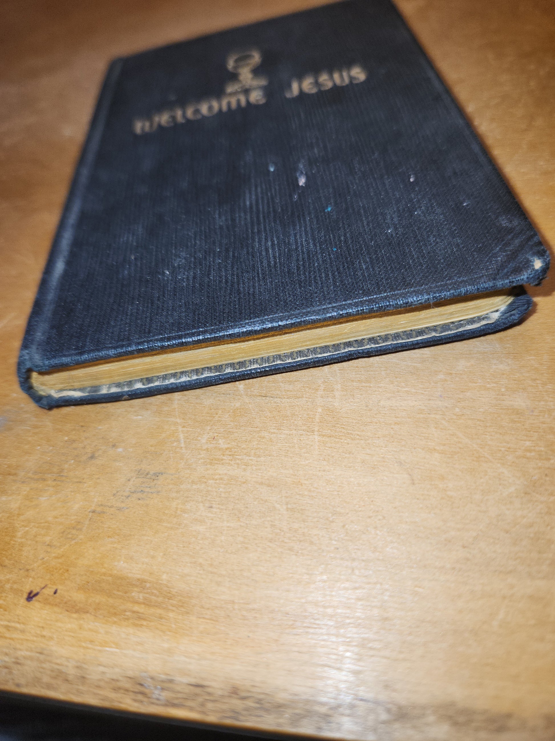 Vintage First Communion Prayer Book Welcome Jesus with crucifix inside cover 1953 vb51