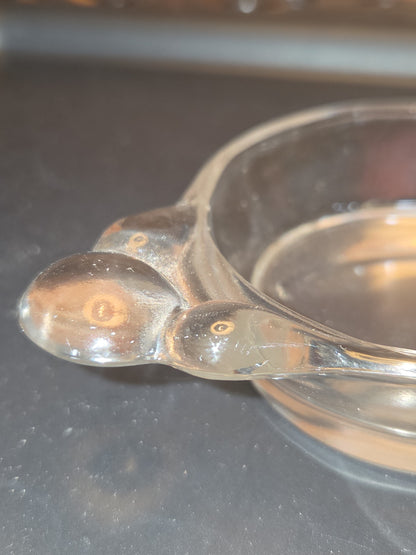 VIntage Glass Oval Divided Pickle Relish Tray Tidbit trinket Figure 8 Design gl7