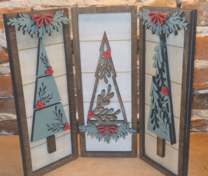 Trio Frame Decor Christmas Trees 10 1/2" tt74