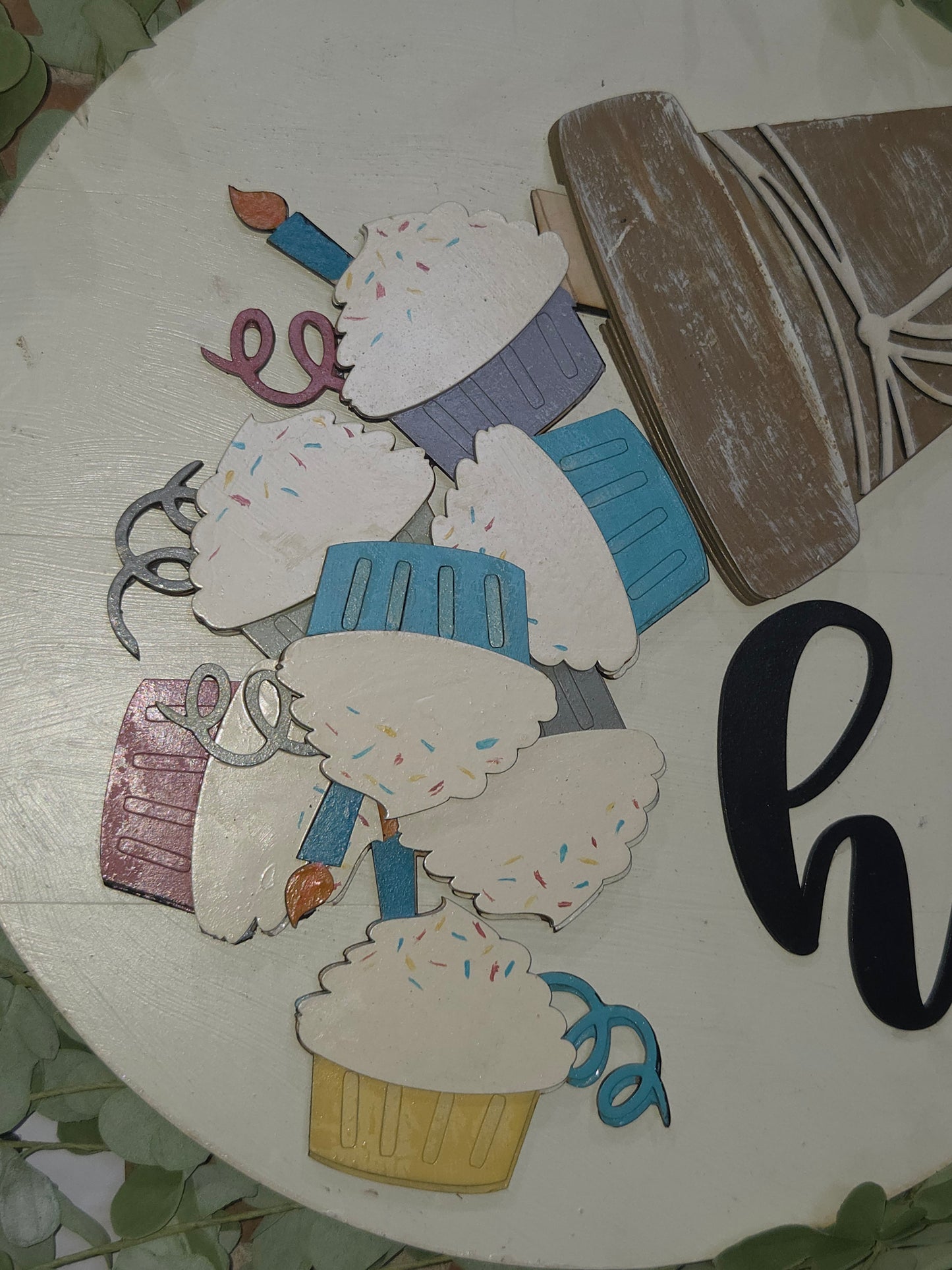 Cupcake Birthday Insert for Interchangeable Pot Spilling Door Sign *Sign Sold Seperately*