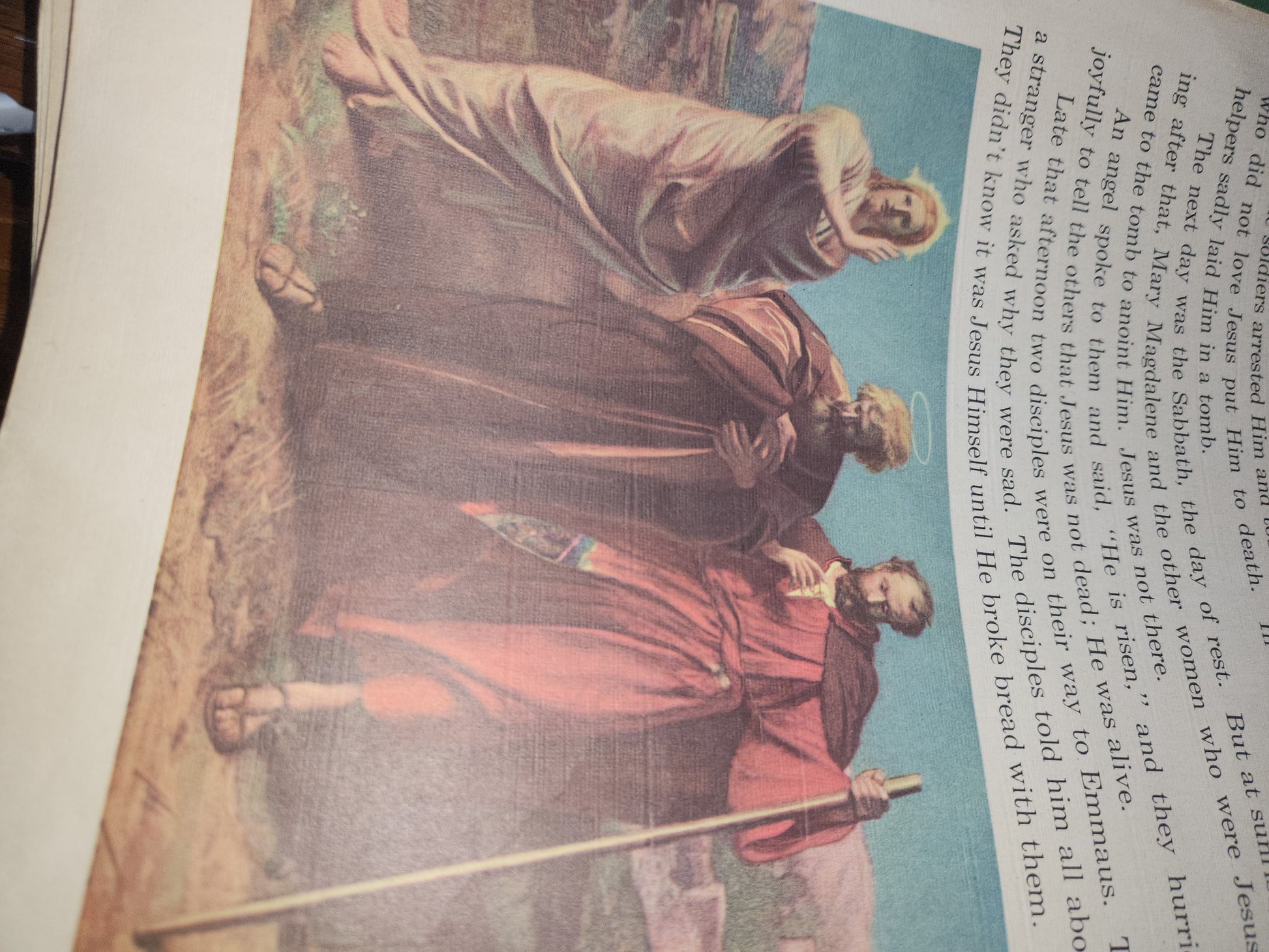 Vintage "The Story of Jesus" 2237 1939 Copyright Saalfield Publishing Co. USA Linen Large 12.5"