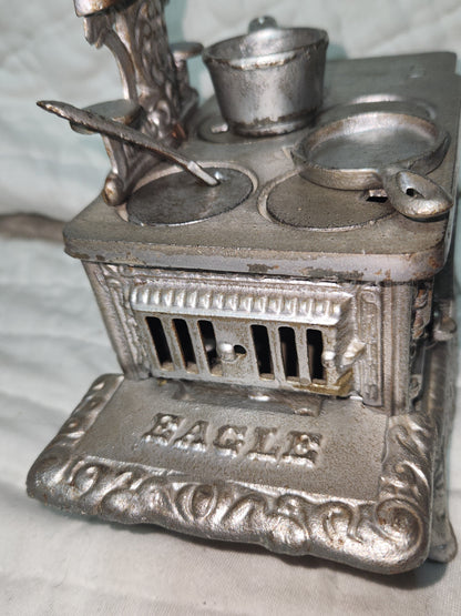 Antique Eagle Cast Iron Wood Burning Stove Salesmans Sample ci76